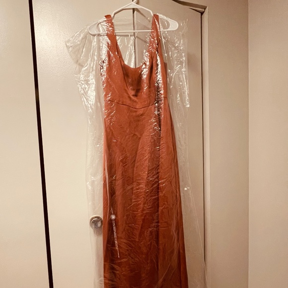 Crepe-Back Satin Scoop Tank Bridesmaid Dress - Picture 1 of 6